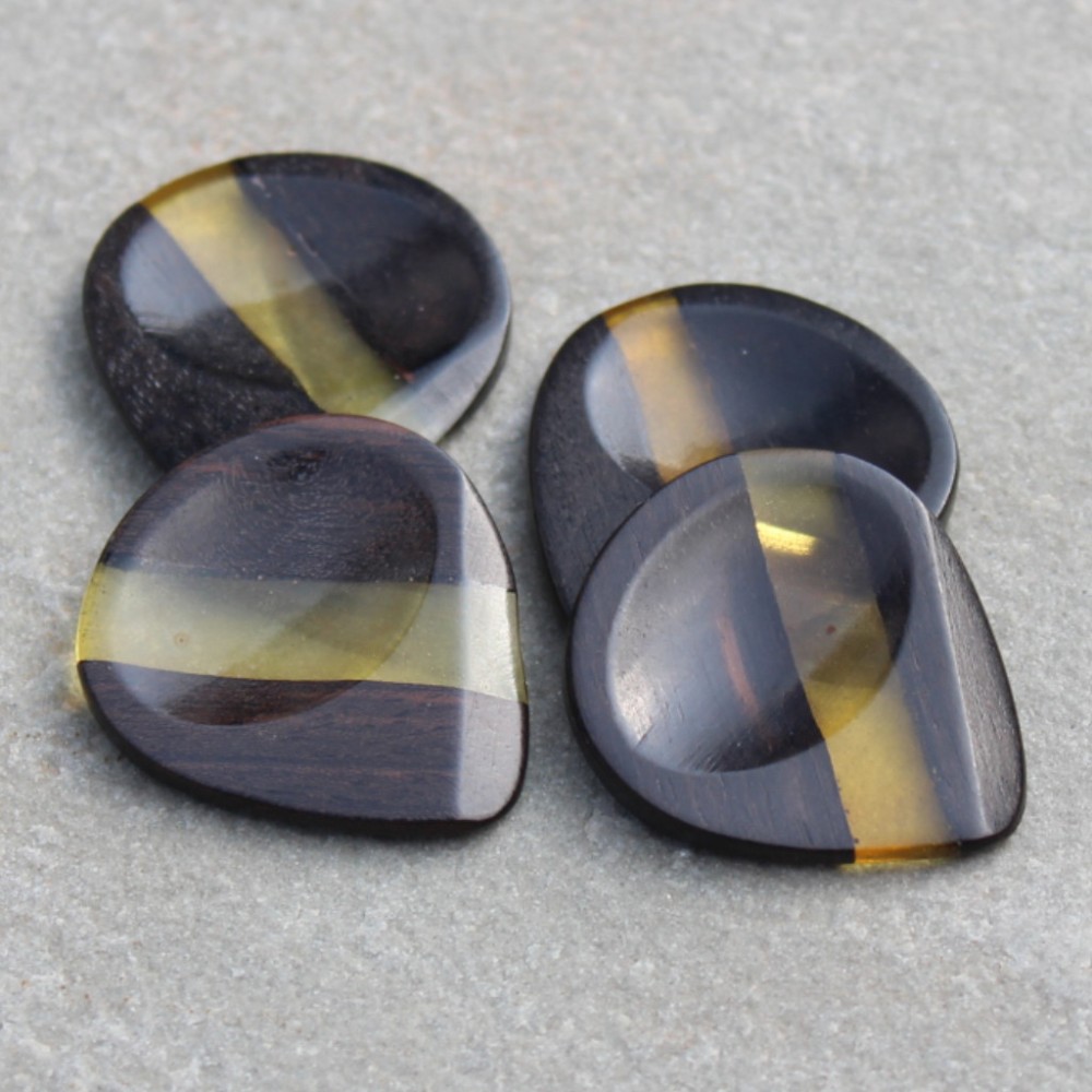 River Tones Ebony Groove Gold Resin 1 Pick - Timber Tones